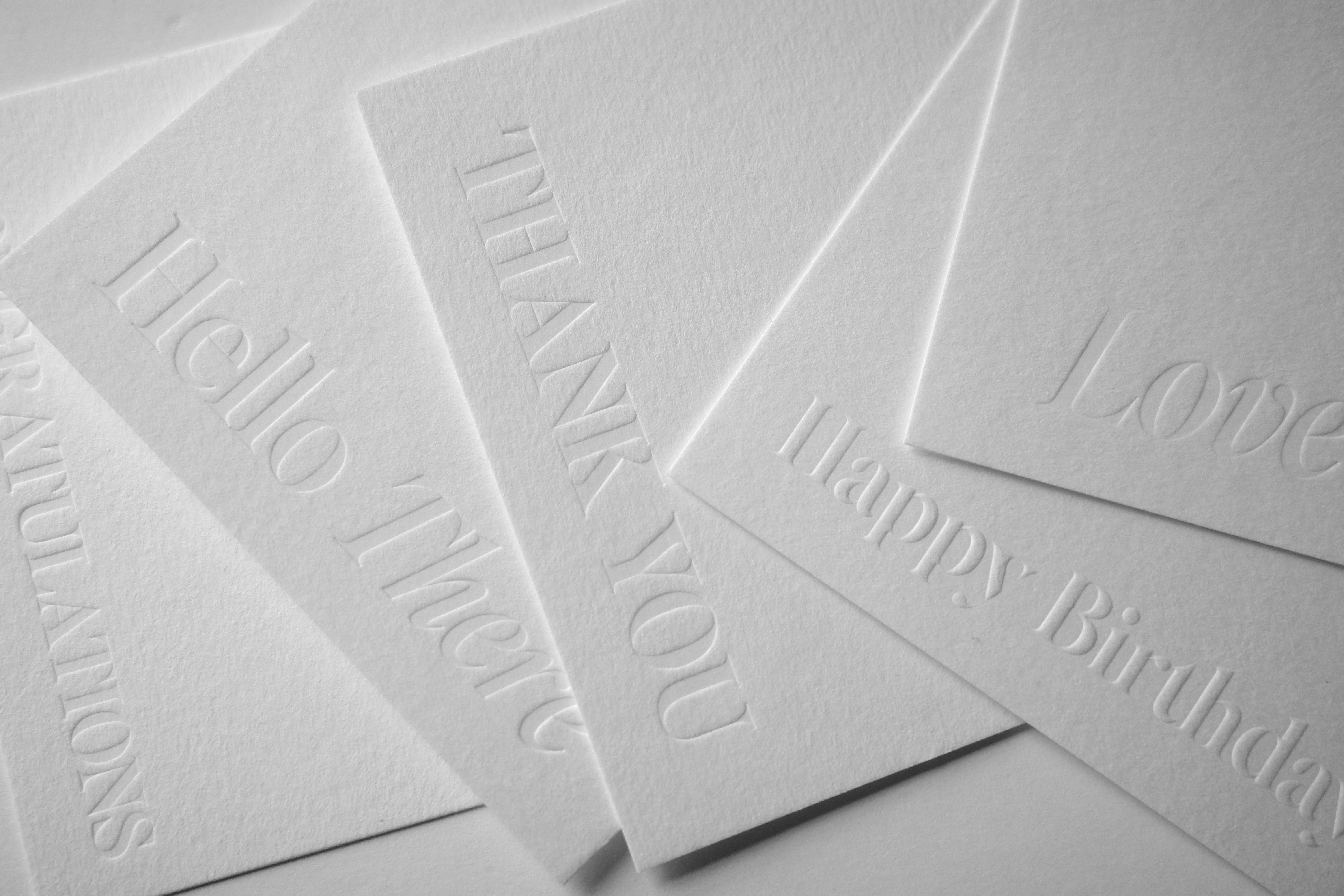 Elegant letterpress card with embossed design